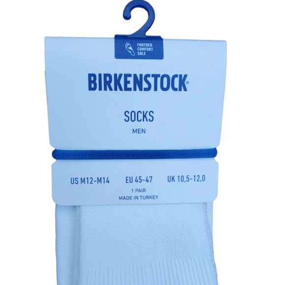 1Pair Birkenstock Men's  White Cotton Footbed Comfort Sole Socks - Picture 2 of 8